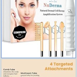 EUC NuDerma Skin Care Device with 4 Glass Attachments